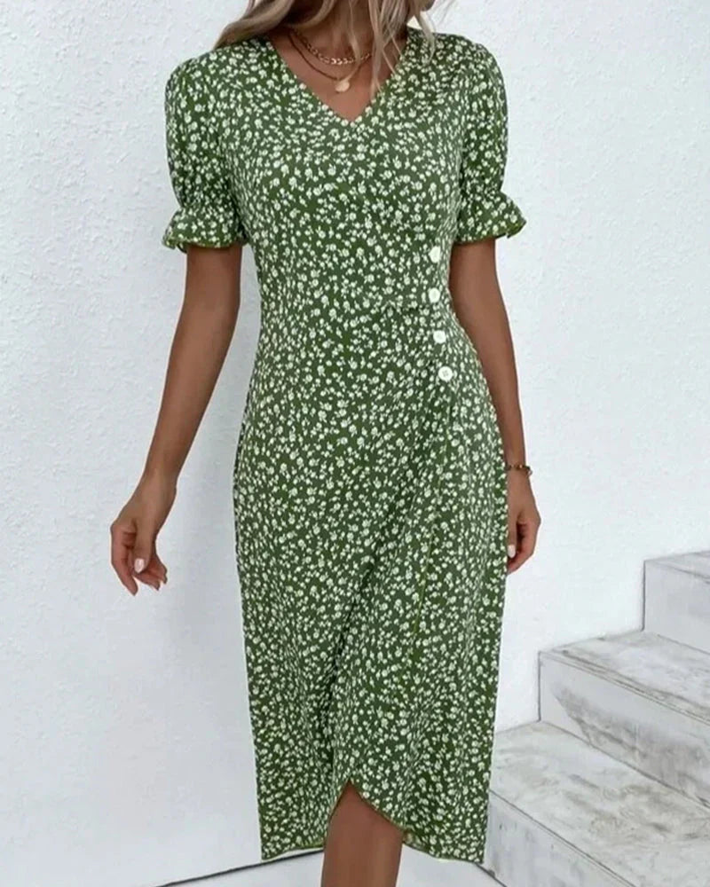 Colette – Robe à fleurs à manches courtes