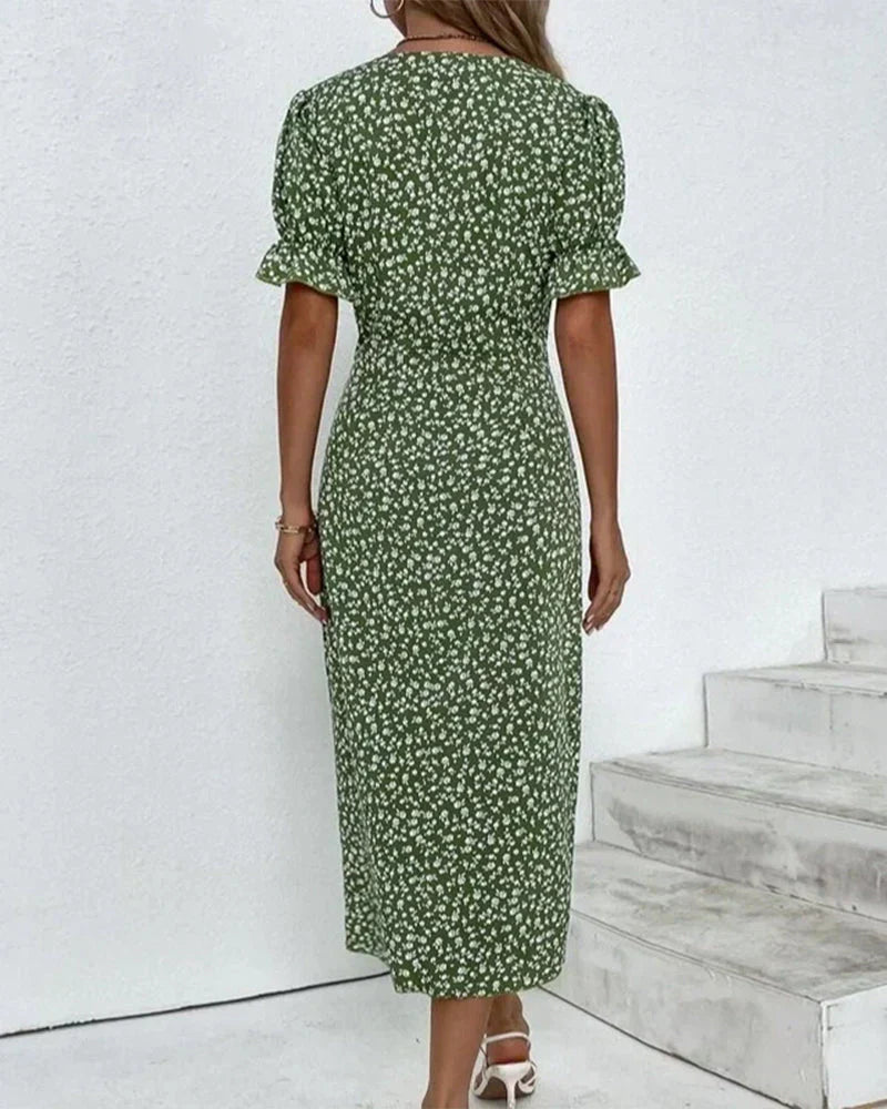 Colette – Robe à fleurs à manches courtes