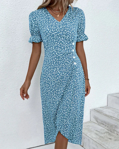 Colette – Robe à fleurs à manches courtes