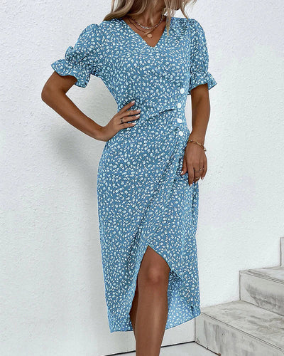 Colette – Robe à fleurs à manches courtes