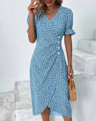 Colette – Robe à fleurs à manches courtes