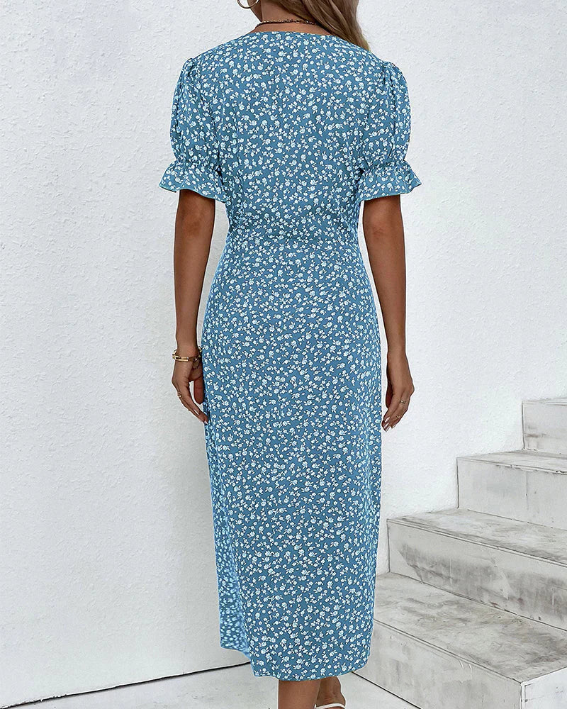 Colette – Robe à fleurs à manches courtes