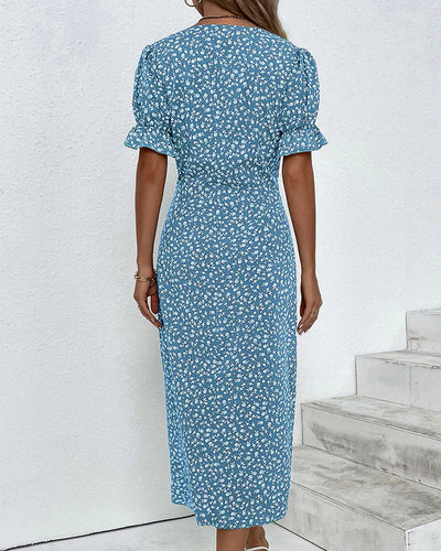 Colette – Robe à fleurs à manches courtes