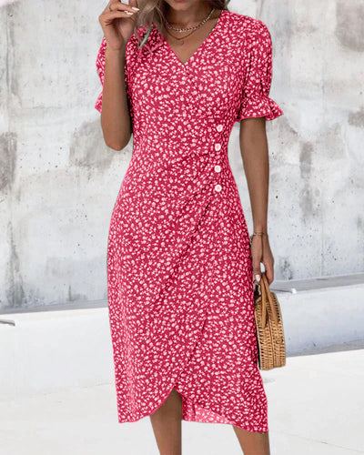 Colette – Robe à fleurs à manches courtes