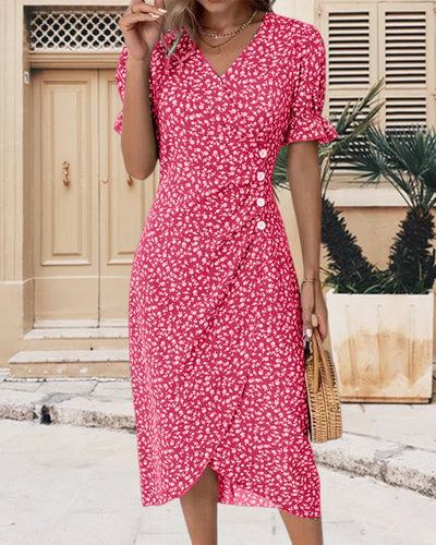 Colette – Robe à fleurs à manches courtes