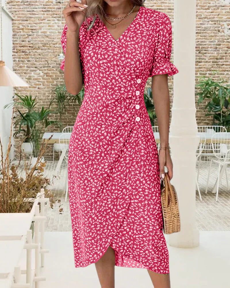 Colette – Robe à fleurs à manches courtes