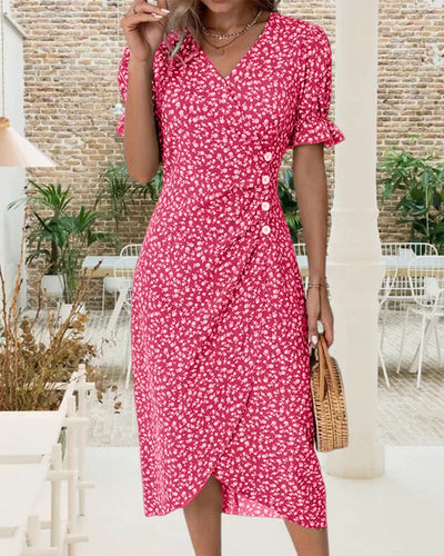 Colette – Robe à fleurs à manches courtes