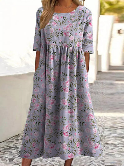 Wendy™ | Robe Midi Brodée Décontractée